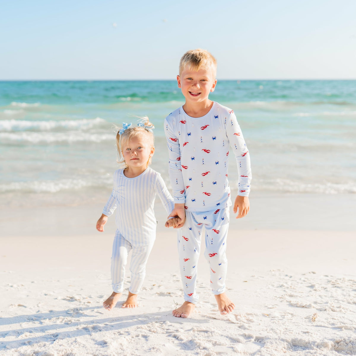 Long Sleeve Pajamas in Small Mist Stripe | Kyte Baby