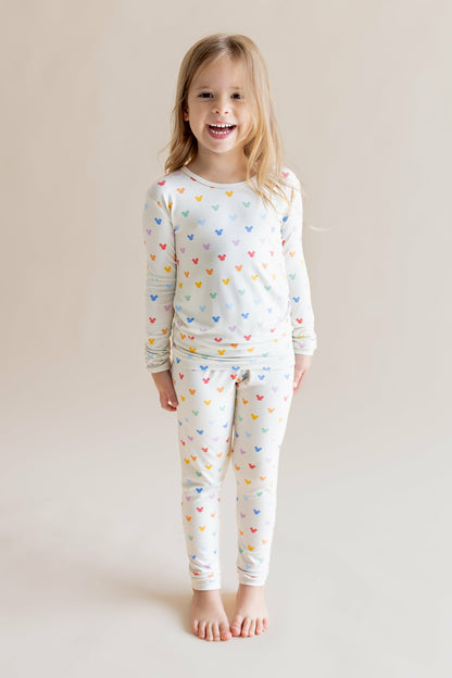 Long Sleeve Pajamas in Pastel Mickey Mouse | Kyte Baby