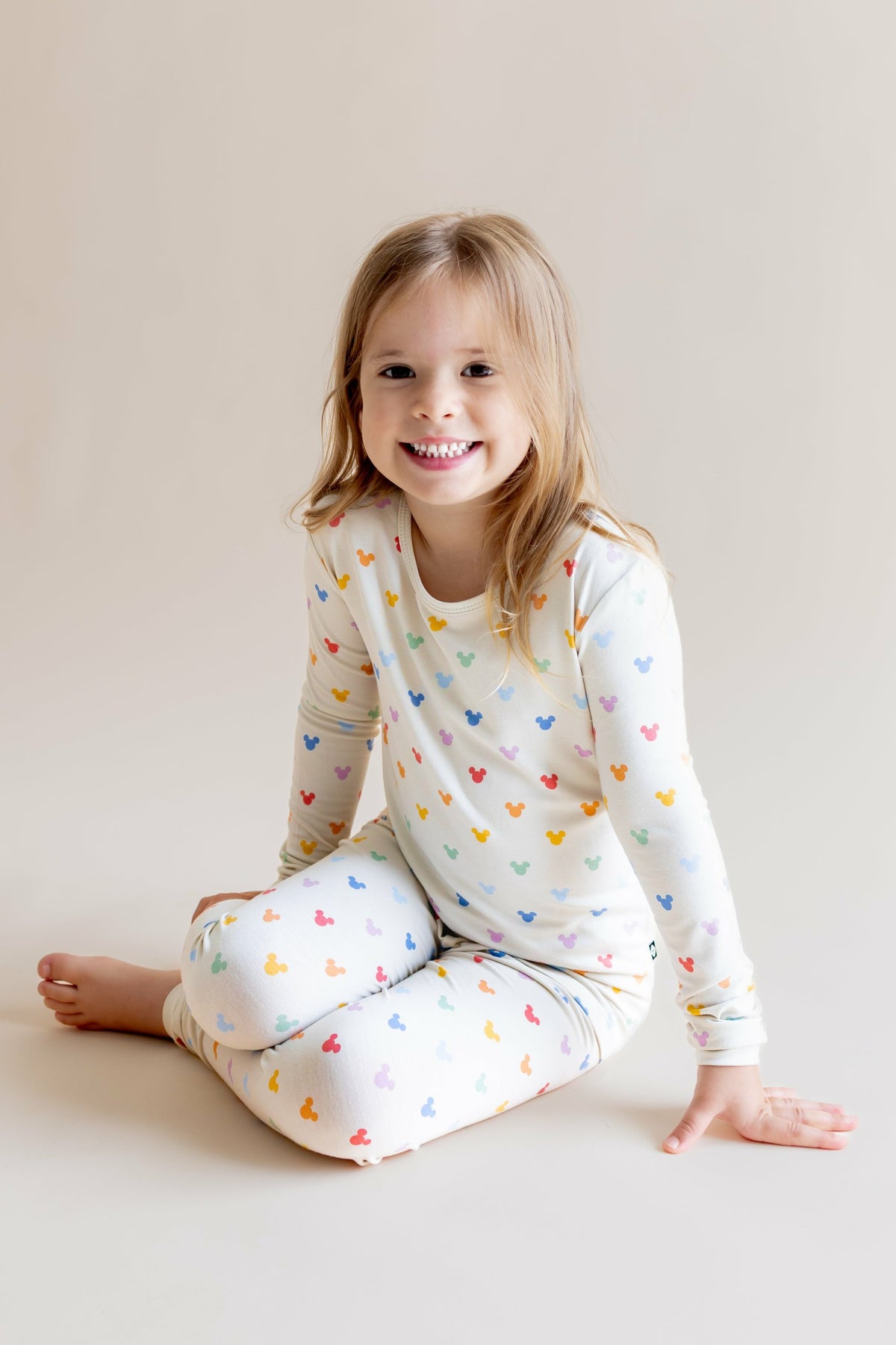 Long Sleeve Pajamas in Pastel Mickey Mouse | Kyte Baby