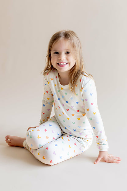 Long Sleeve Pajamas in Pastel Mickey Mouse | Kyte Baby