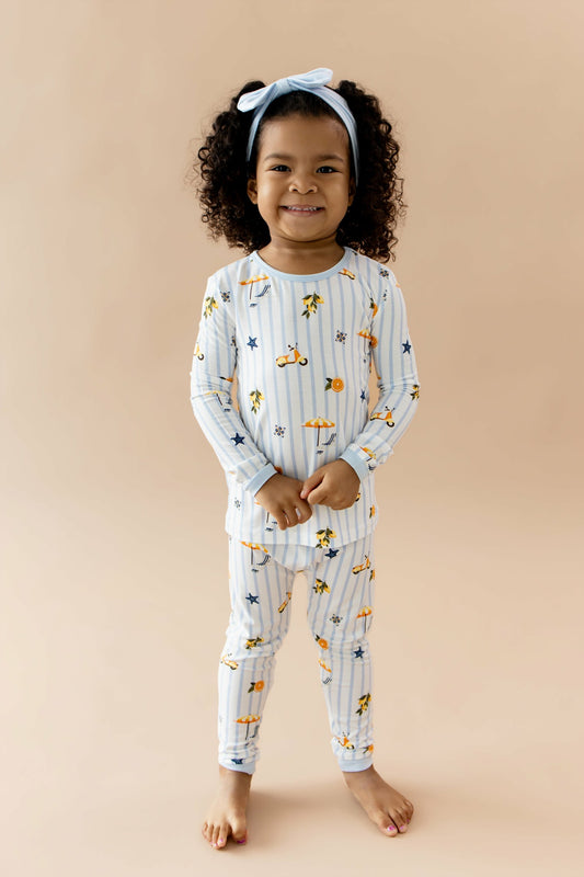 Long Sleeve Pajamas in Amalfi Coast | Kyte Baby