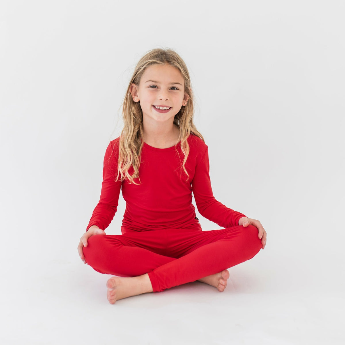 Long Sleeve Pajamas in Cardinal | Kyte Baby