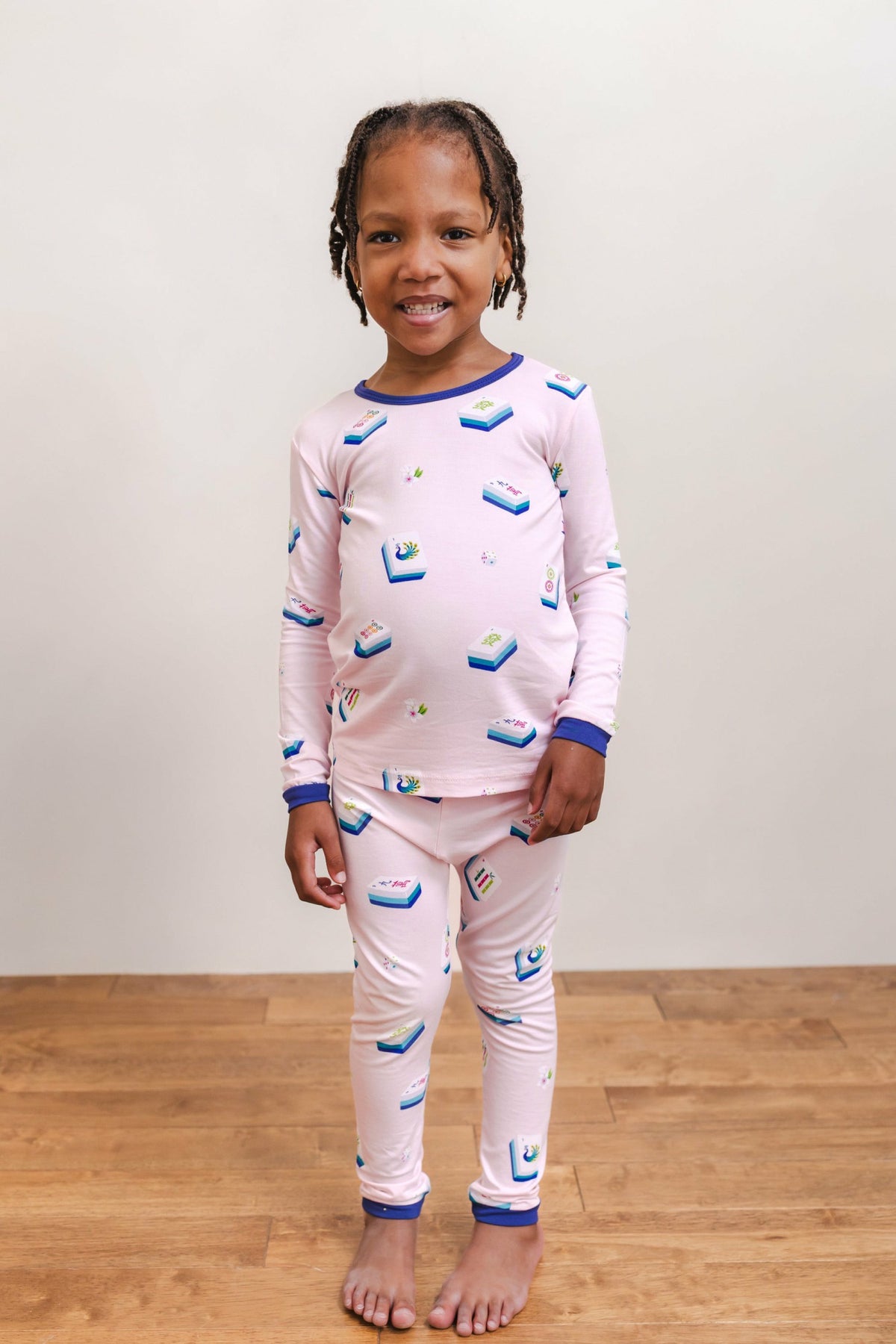 Long Sleeve Pajamas in Sakura Mahjong | Kyte Baby