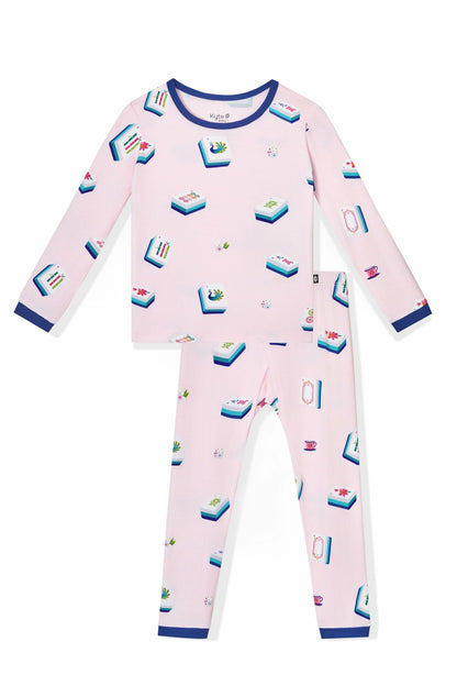 Long Sleeve Pajamas in Sakura Mahjong | Kyte Baby