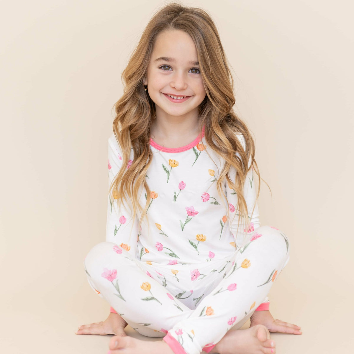 Long Sleeve Pajamas in Tulip | Kyte Baby
