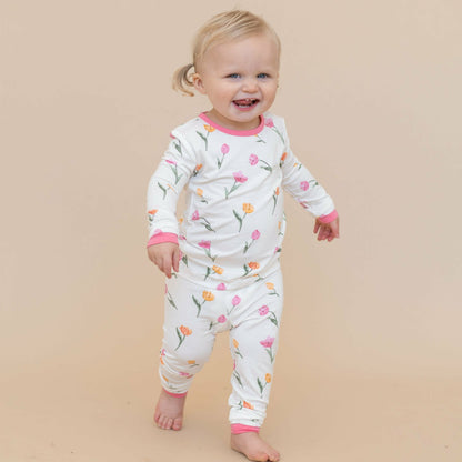 Long Sleeve Pajamas in Tulip | Kyte Baby