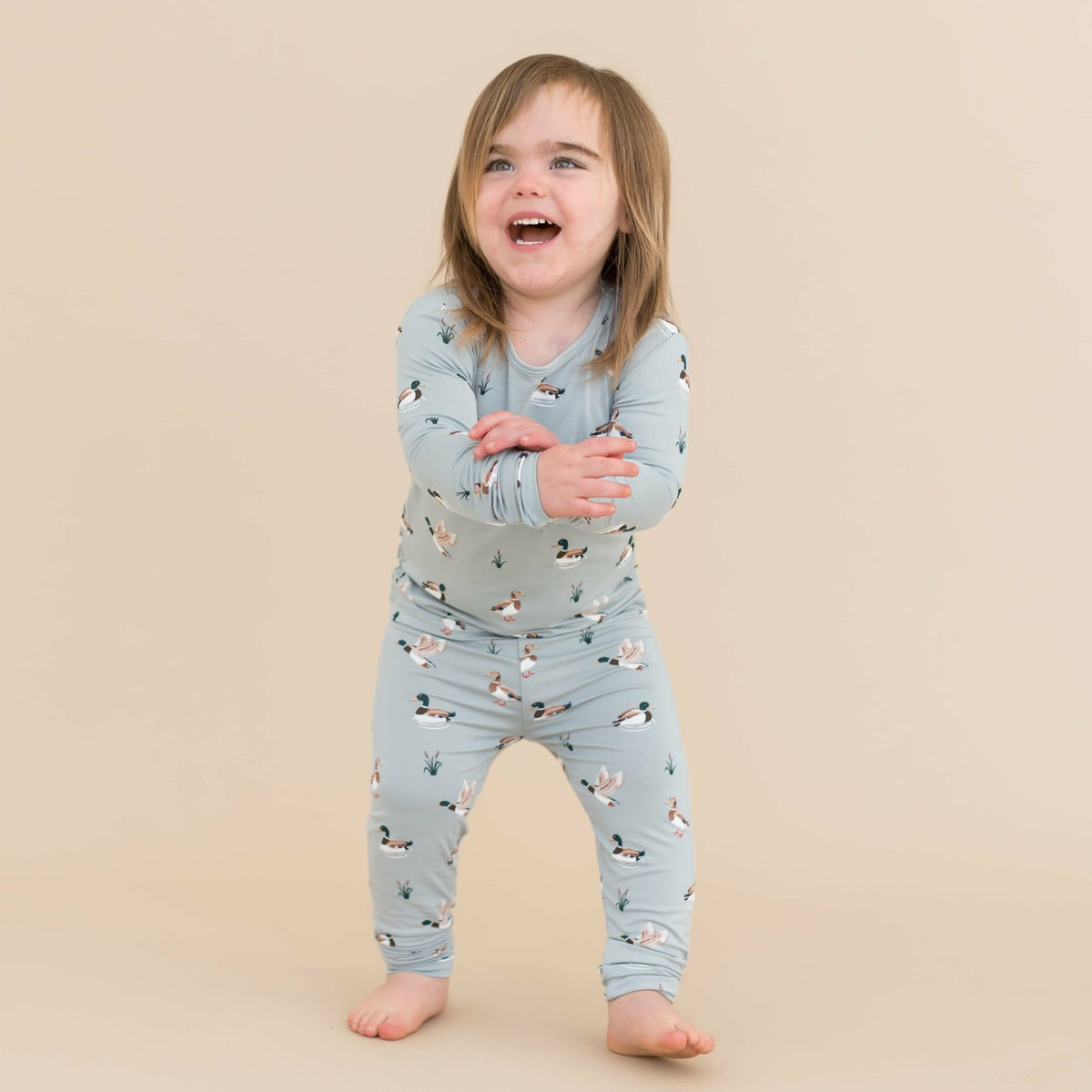 Long Sleeve Pajamas in Mallard Duck | Kyte Baby