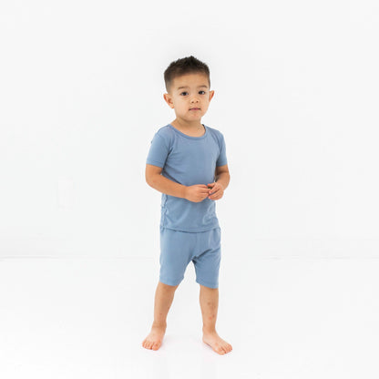 Short Sleeve Pajamas in Slate | Kyte Baby