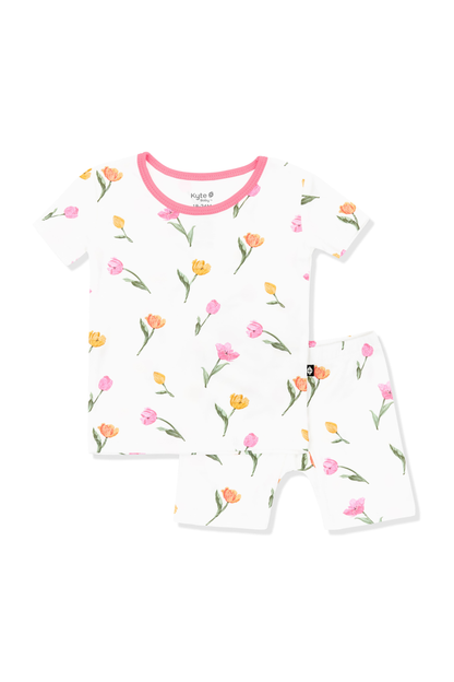 Short Sleeve Pajamas in Tulip | Kyte Baby