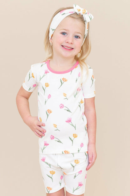 Short Sleeve Pajamas in Tulip | Kyte Baby
