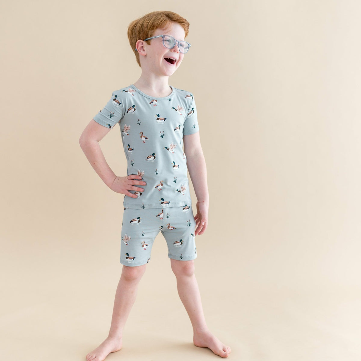 Short Sleeve Pajamas in Mallard Duck | Kyte Baby