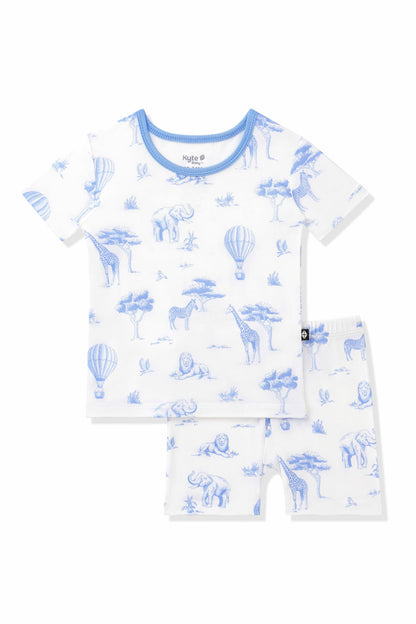 Short Sleeve Pajamas in Toile Safari | Kyte Baby