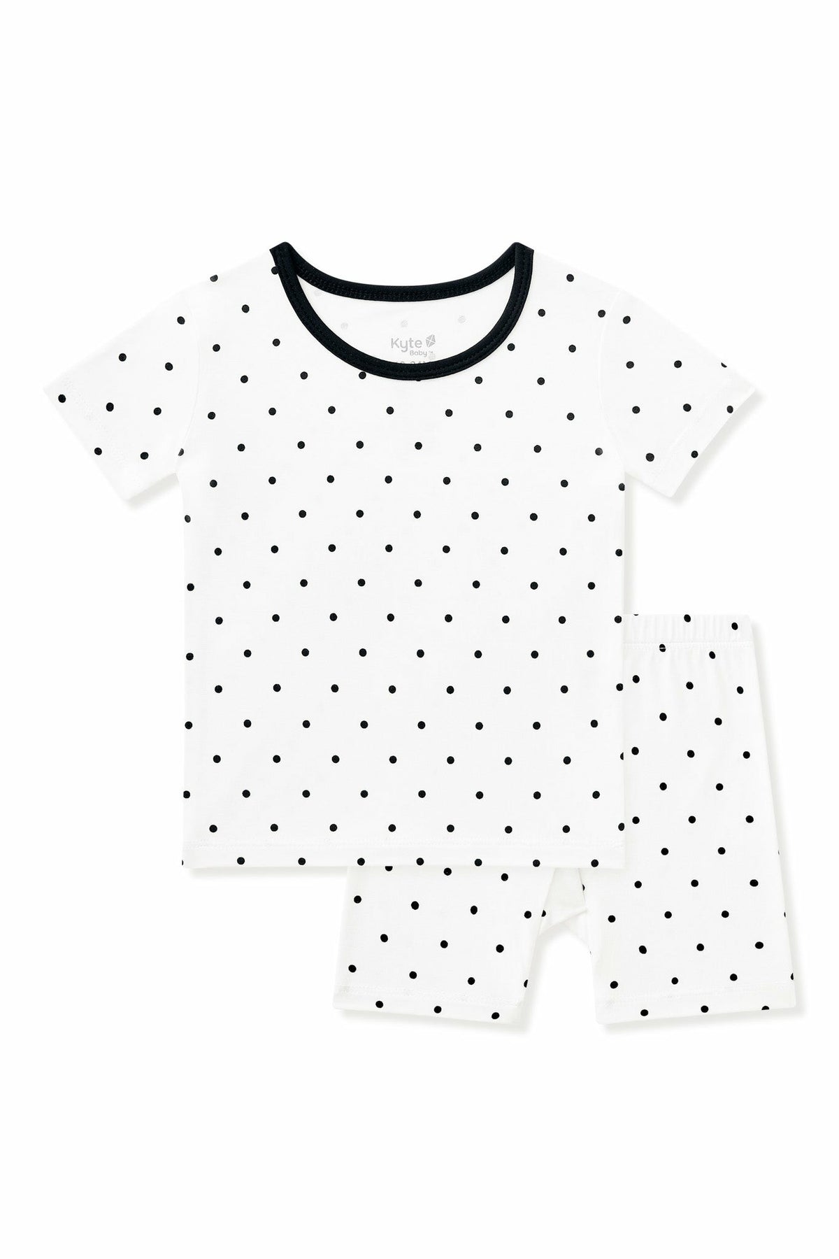 Short Sleeve Pajamas in Midnight Polka Dot | Kyte Baby