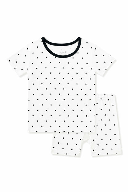Short Sleeve Pajamas in Midnight Polka Dot | Kyte Baby