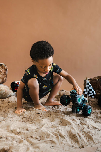 Short Sleeve Pajamas in Monster Truck | Kyte Baby