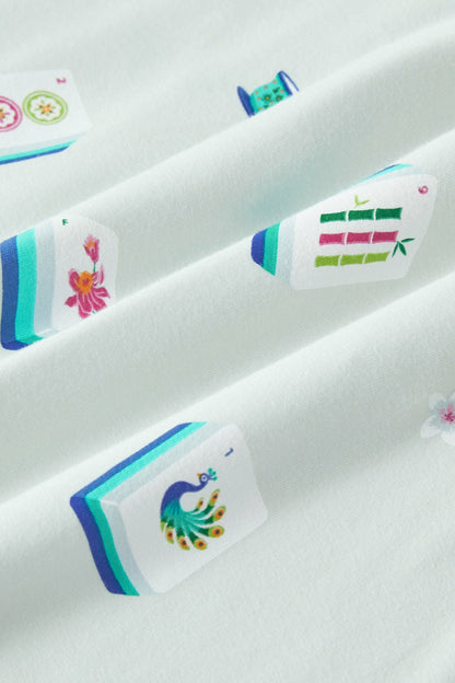 Short Sleeve Pajamas in Dew Mahjong | Kyte Baby