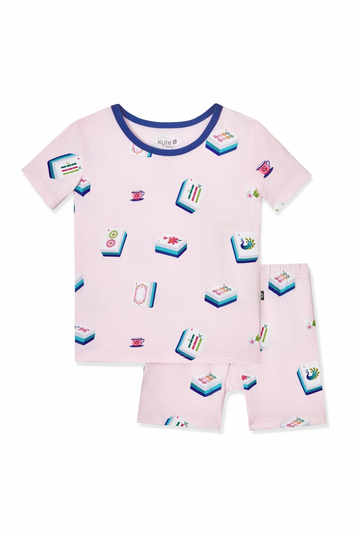 Short Sleeve Pajamas in Sakura Mahjong | Kyte Baby