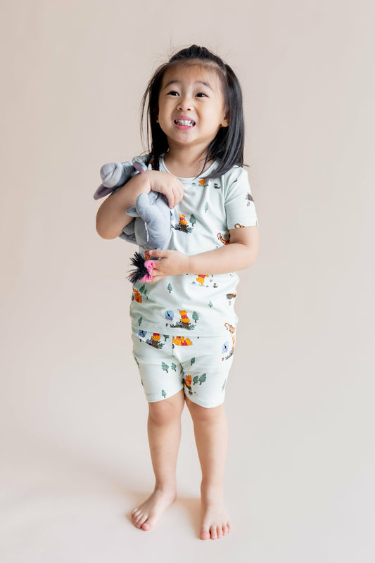 Short Sleeve Pajamas in Winnie the Pooh Hundred Acre Wood | Kyte Baby