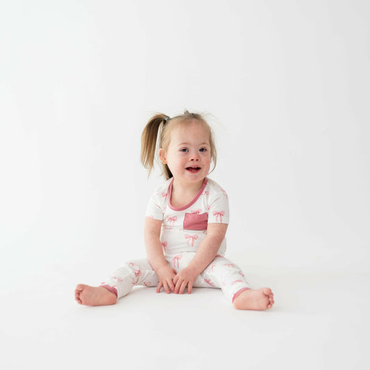 Short Sleeve with Pants Pajamas in Bow | Kyte Baby