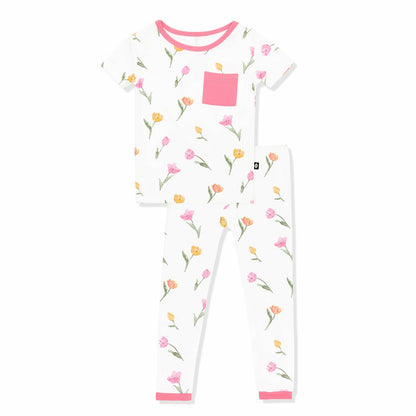 Short Sleeve with Pants Pajamas in Tulip | Kyte Baby
