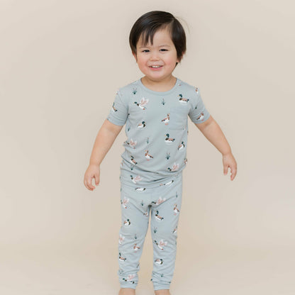 Short Sleeve with Pants Pajamas in Mallard Duck | Kyte Baby