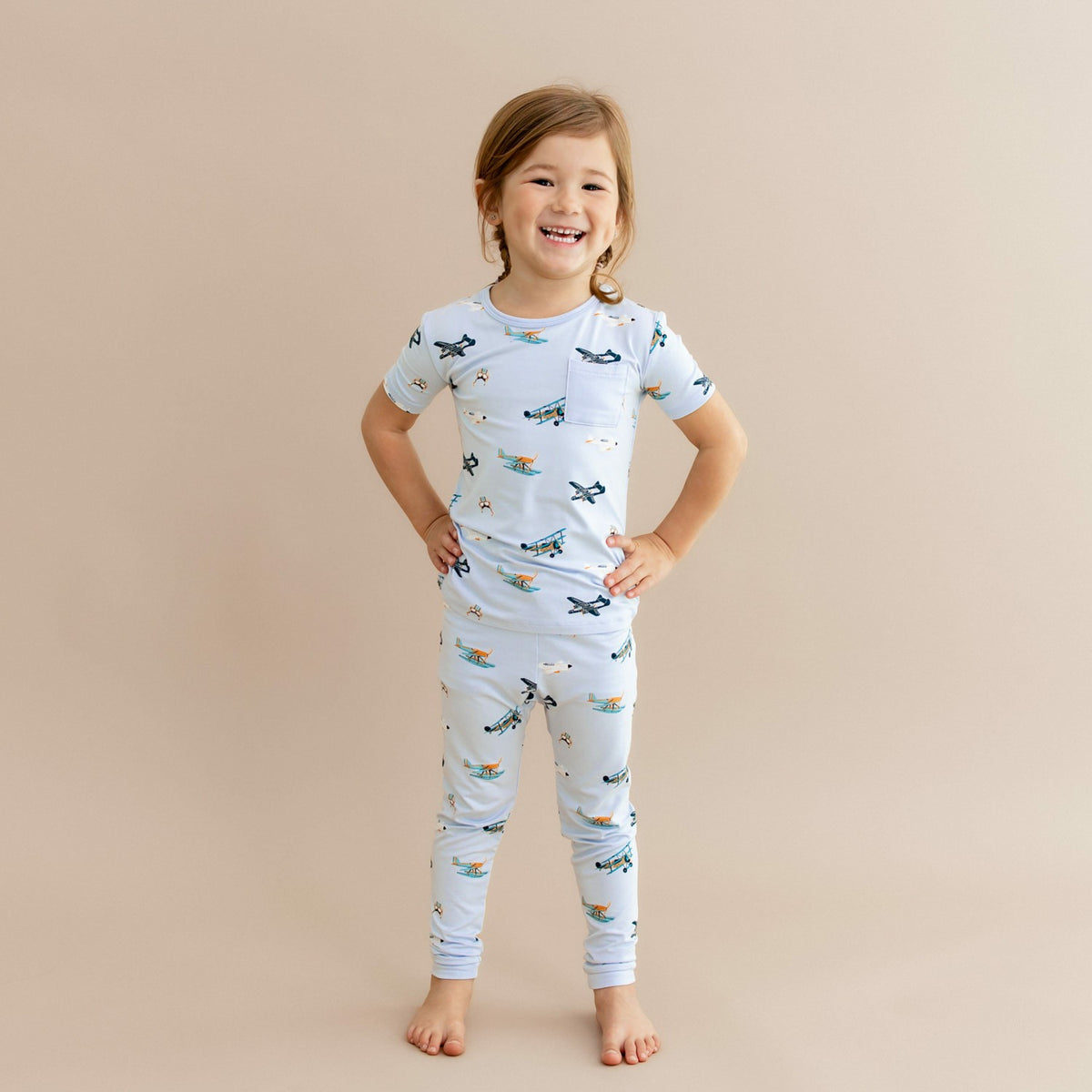 Short Sleeve with Pants Pajamas in Take Off | Kyte Baby