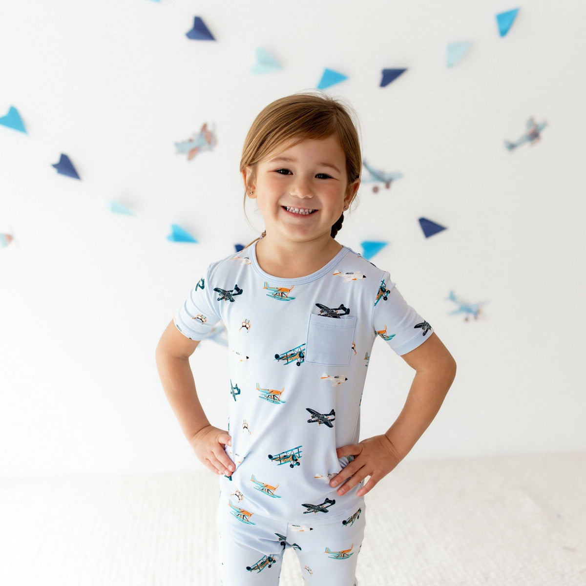Short Sleeve with Pants Pajamas in Take Off | Kyte Baby