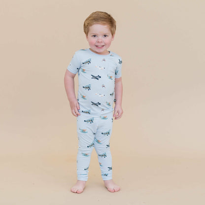 Short Sleeve with Pants Pajamas in Take Off | Kyte Baby