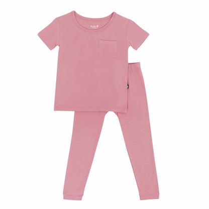Short Sleeve with Pants Pajamas in Apple Blossom | Kyte Baby