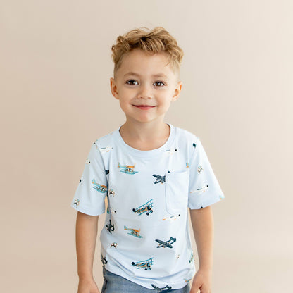 Toddler Crew Neck Tee in Take Off | Kyte Baby