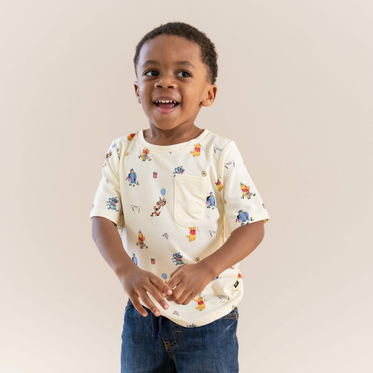 Toddler Crew Neck Tee in Winnie the Pooh Celebration | Kyte Baby
