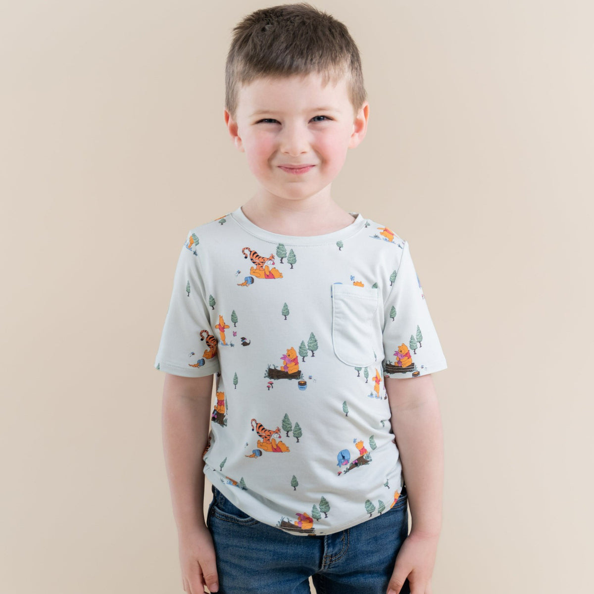 Toddler Crew Neck Tee in Winnie the Pooh Hundred Acre Wood | Kyte Baby