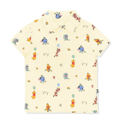 Toddler Short Sleeve Polo in Winnie the Pooh Celebration | Kyte Baby