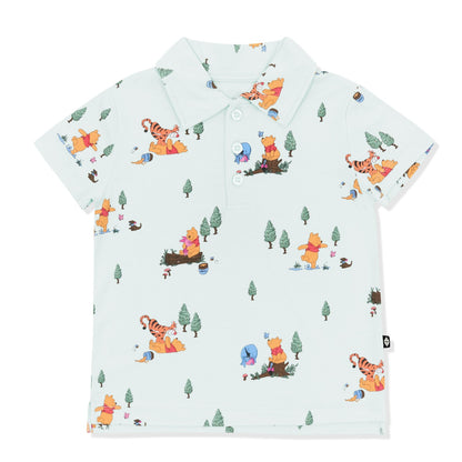 Toddler Short Sleeve Polo in Winnie the Pooh Hundred Acre Wood | Kyte Baby