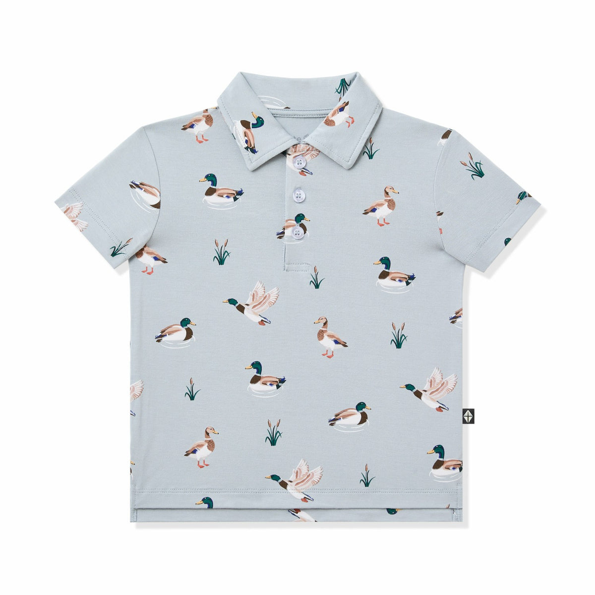 Toddler Short Sleeve Polo in Mallard Duck | Kyte Baby