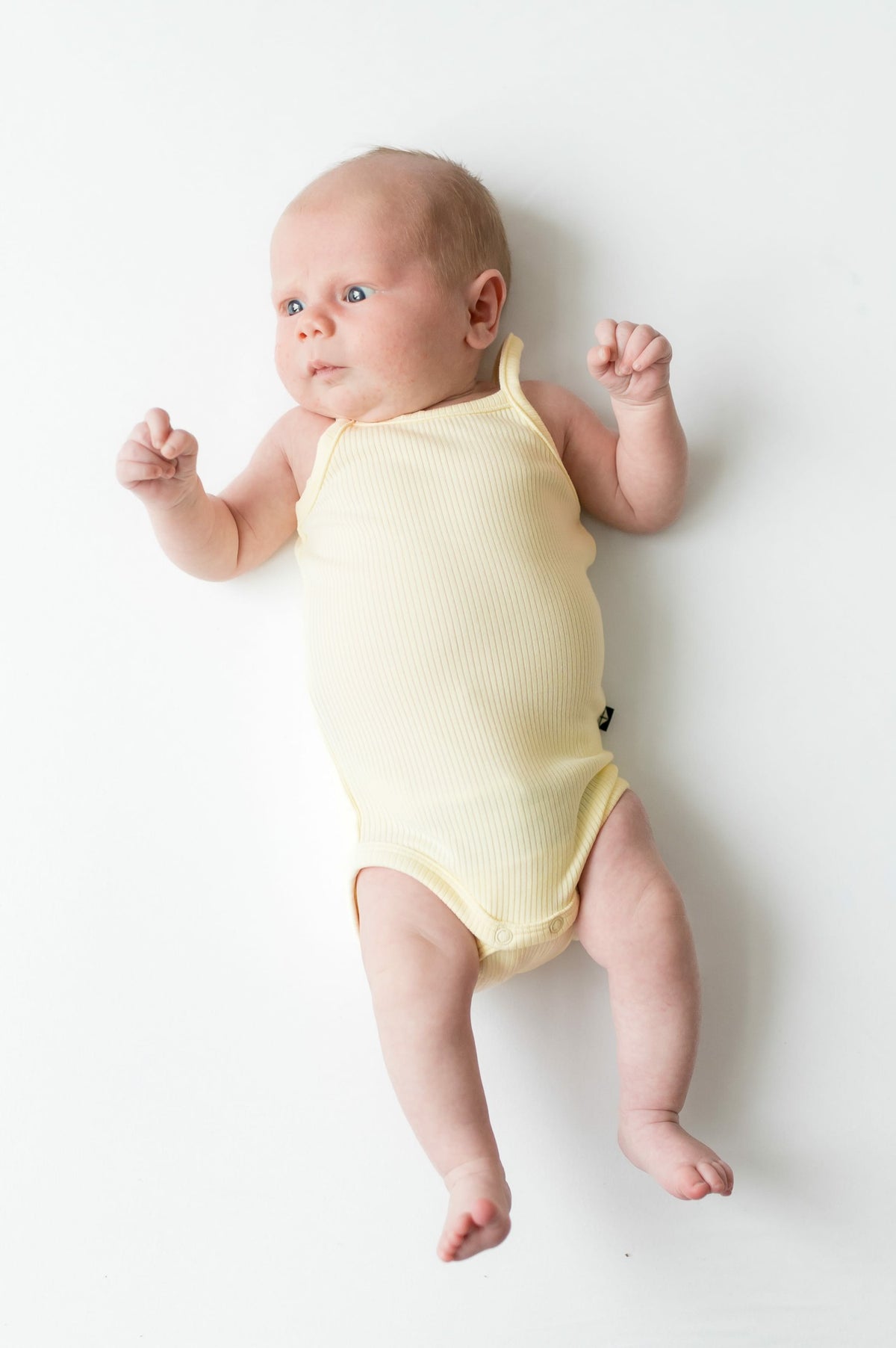 Ribbed Spaghetti Strap Bodysuit in Chamomile | Kyte Baby