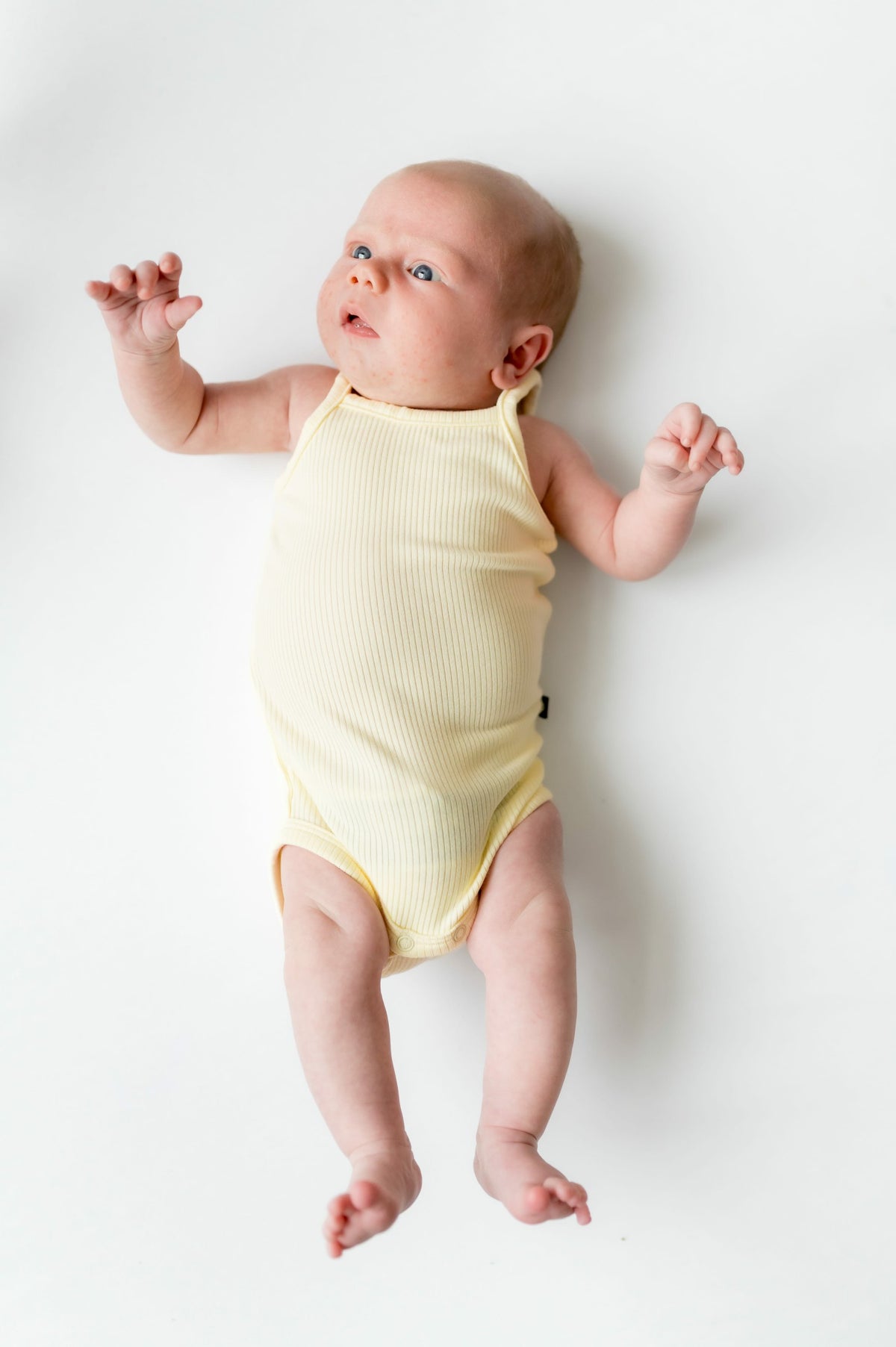 Ribbed Spaghetti Strap Bodysuit in Chamomile | Kyte Baby