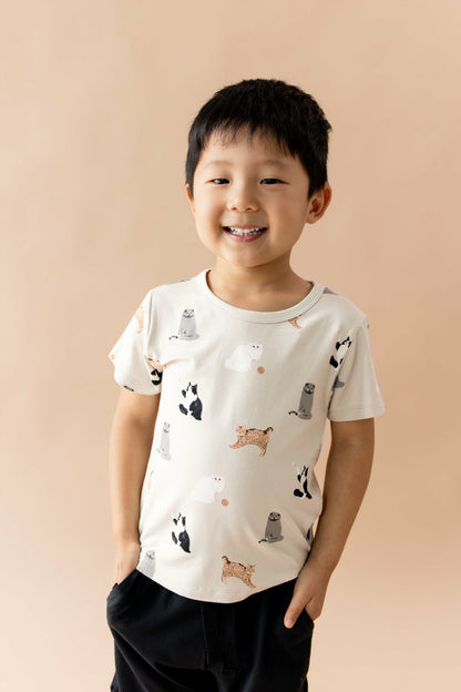 Toddler Basic Tee in Fluffy Cat | Kyte Baby