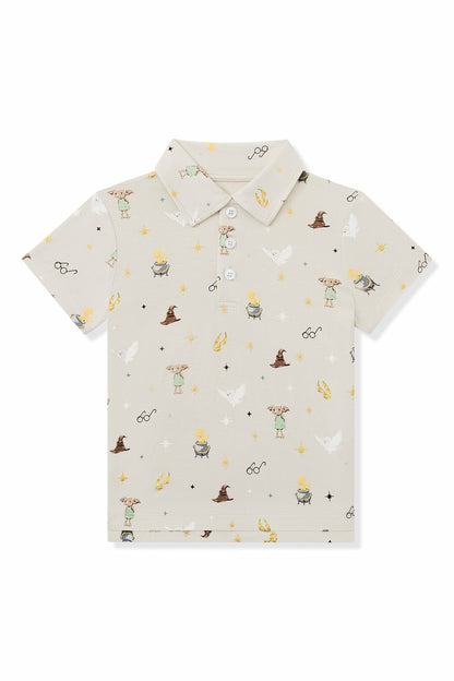 Toddler Short Sleeve Polo in Starry Icon | Kyte Baby