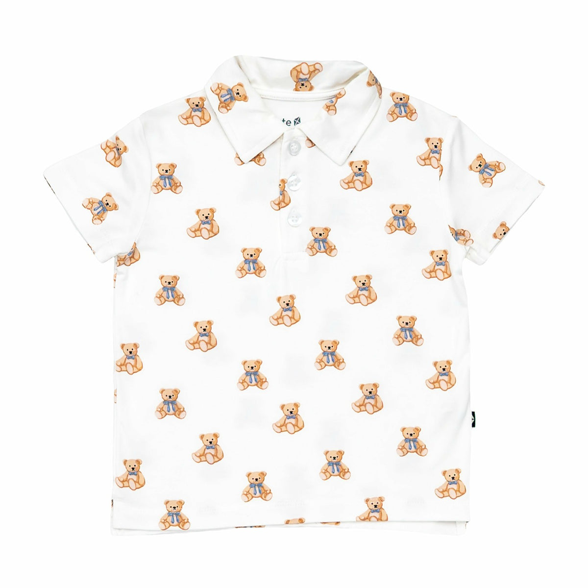 Toddler Short Sleeve Polo in Teddy Bear | Kyte Baby