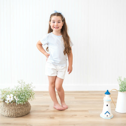 Toddler Basic Tee in Small Mist Stripe | Kyte Baby