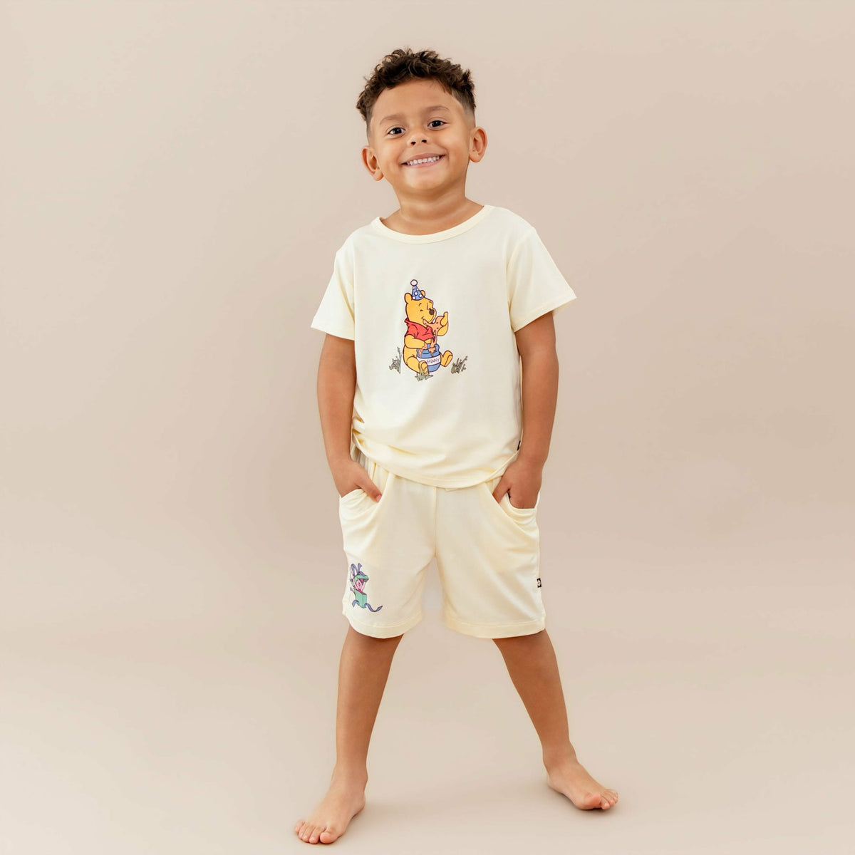 Drawstring Short in Winnie the Pooh on Chamomile | Kyte Baby