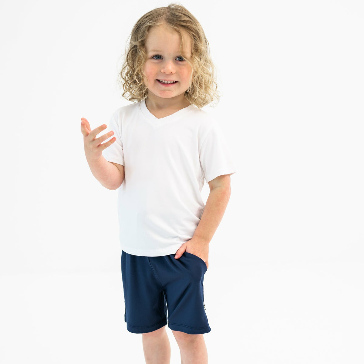 Toddler Drawstring Short in Navy | Kyte Baby