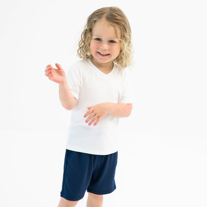 Toddler Drawstring Short in Navy | Kyte Baby