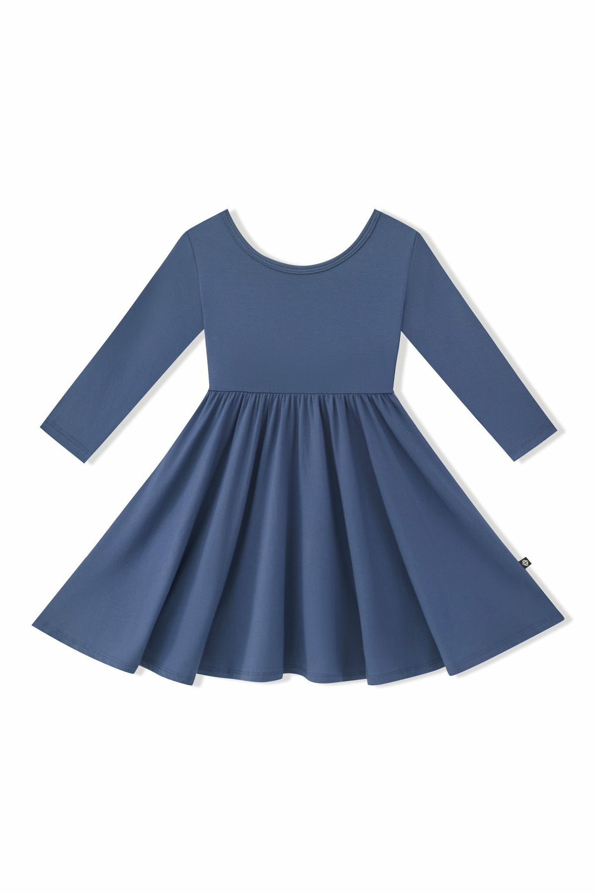 Long Sleeve Twirl Dress in Oxford | Kyte Baby