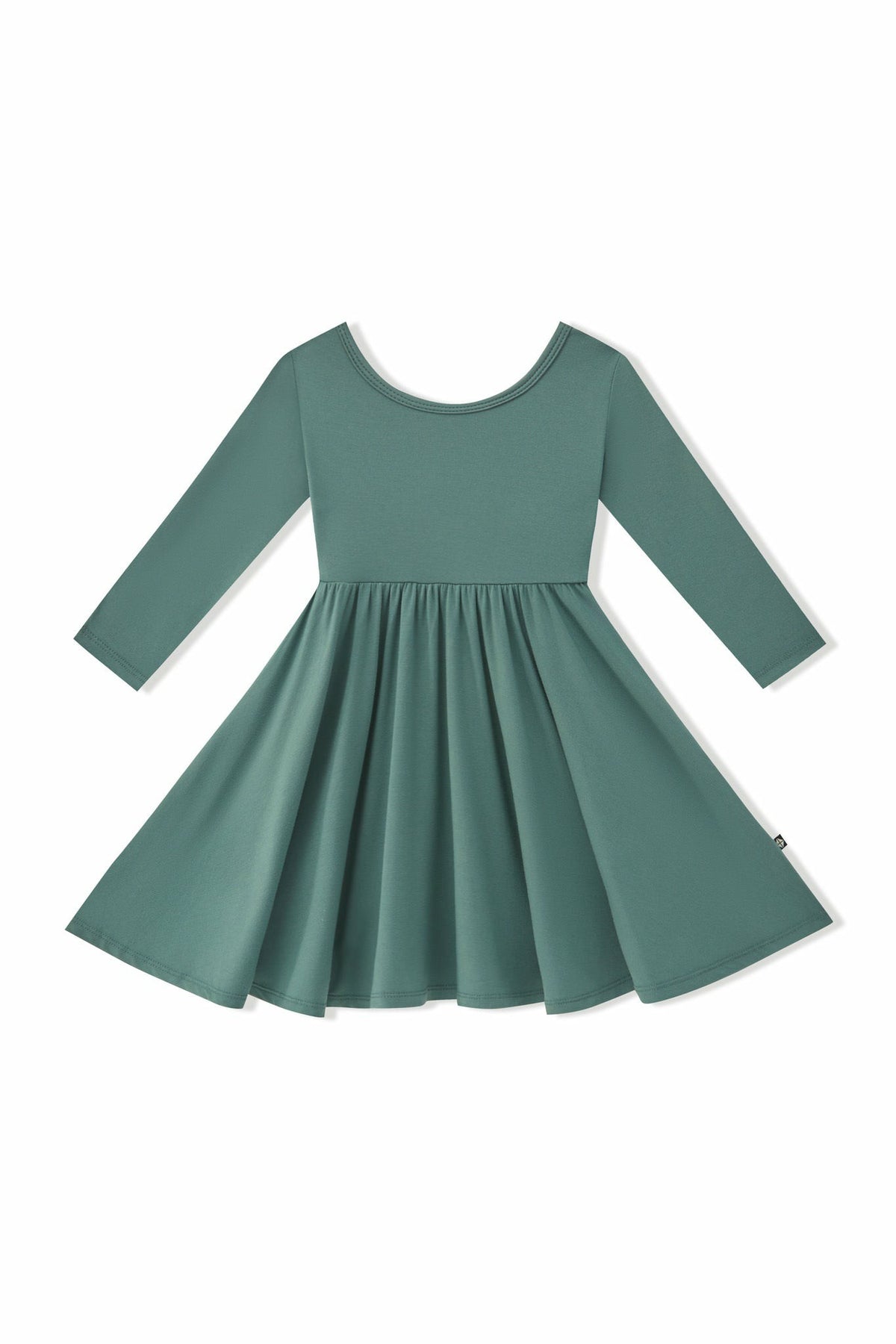 Long Sleeve Twirl Dress in Pine | Kyte Baby