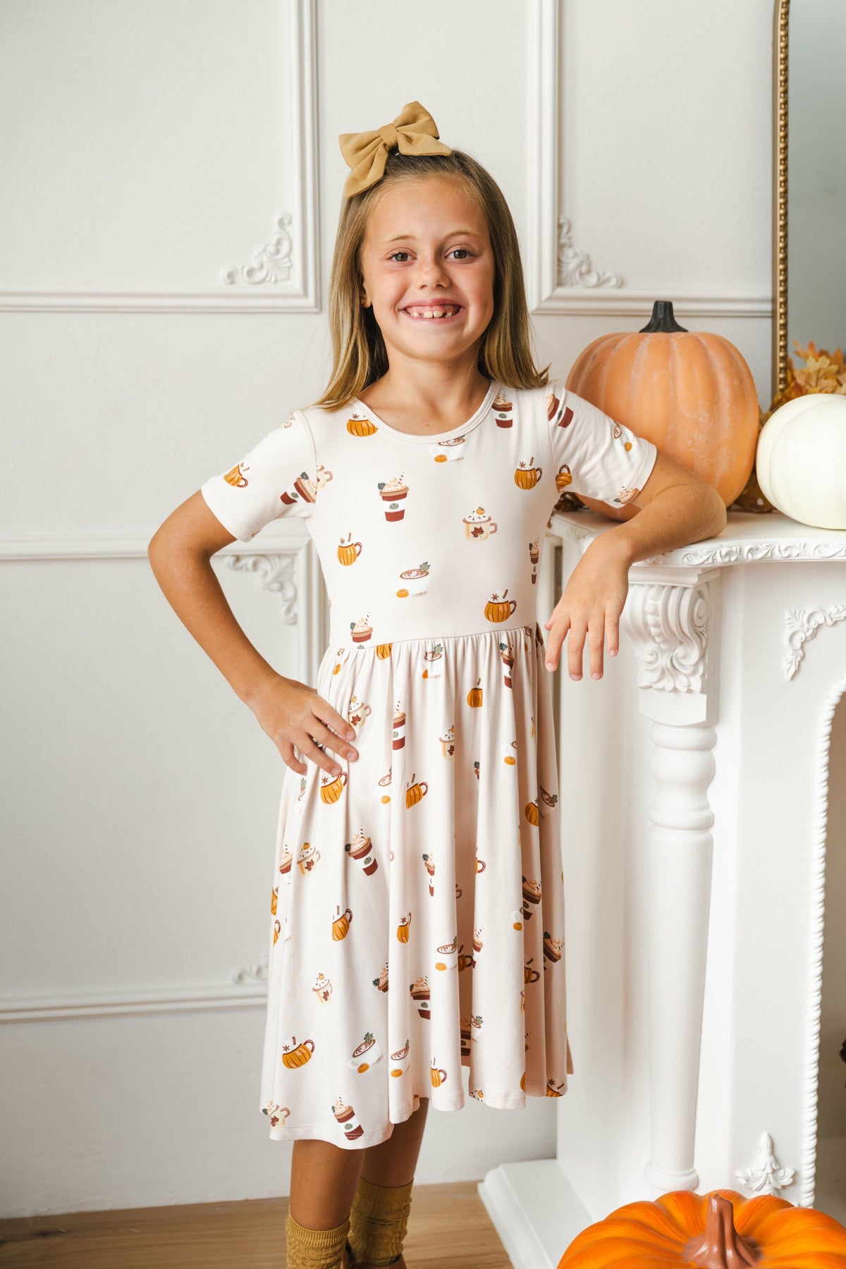 Twirl Dress in Pumpkin Spice Latte | Kyte Baby
