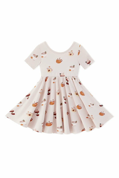 Twirl Dress in Pumpkin Spice Latte | Kyte Baby