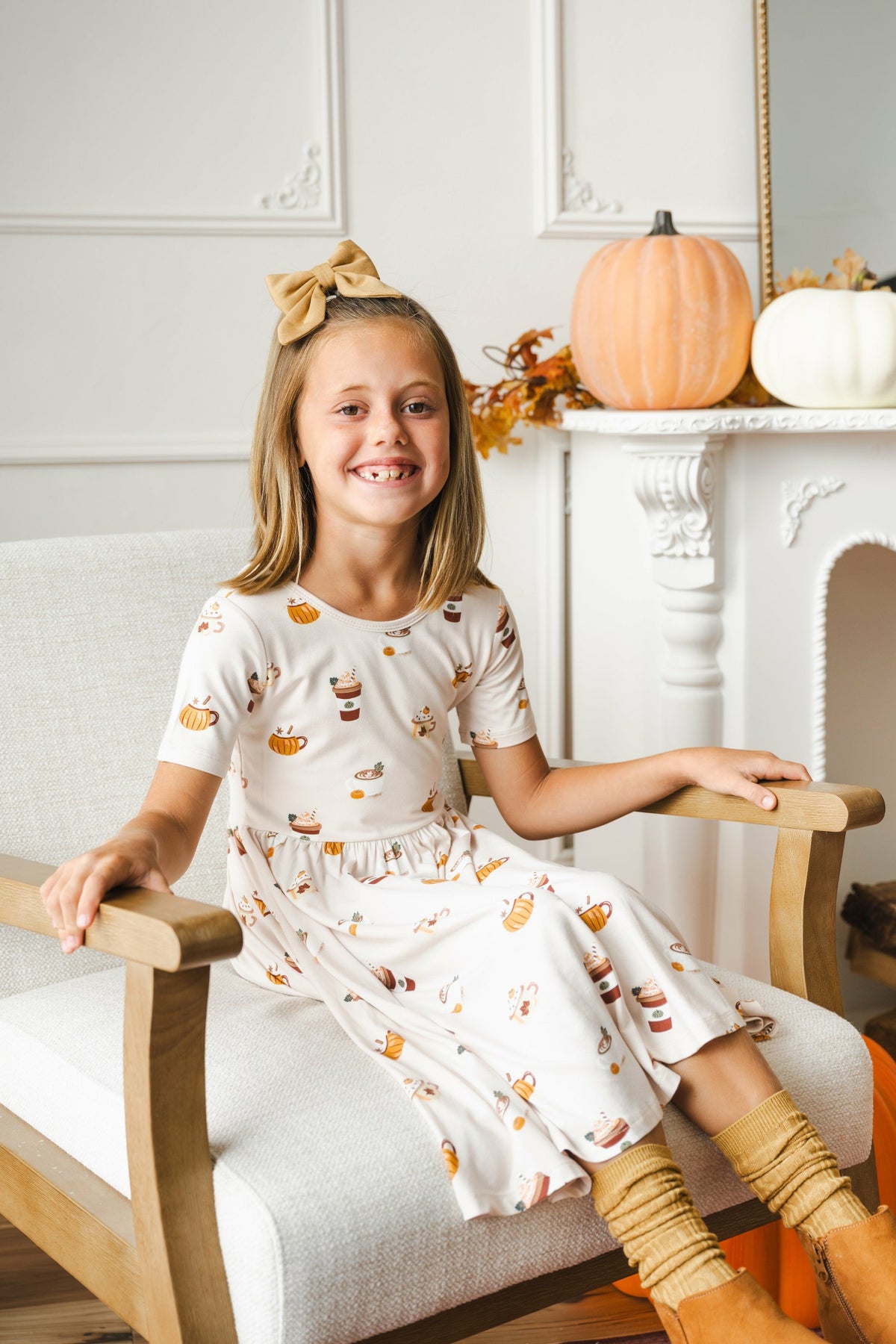 Twirl Dress in Pumpkin Spice Latte | Kyte Baby