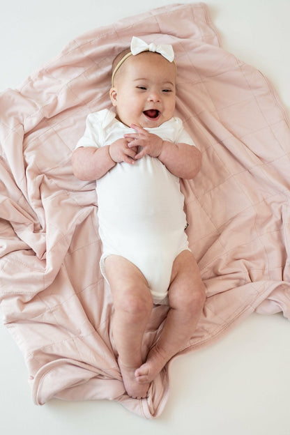 Bamboo Baby Blanket in Blush Pink | Kyte Baby